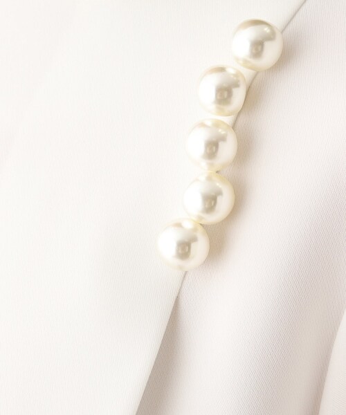 OPAQUE.CLIP(オペークドットクリップ)の「◆ガルーダダブルクロス パール調デザインブラウス(シャツ/ブラウス・レディース・ライトグレー/ホワイト系/ブラック・36/38/40/42)」の9枚目の写真