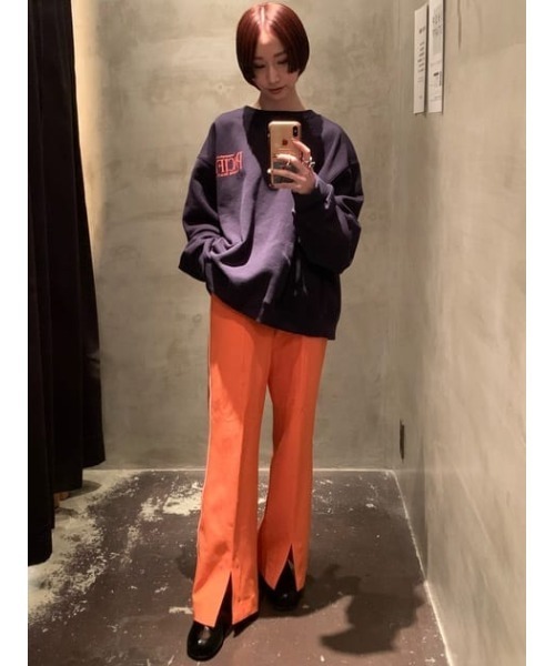 MOUSSY（マウジー）の「SLIT FLARE パンツ（その他パンツ・レディース・オレンジ/ダークネイビー・1/2/0）」の22枚目の写真