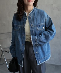 ノーカラー Gジャン」に該当するレディースのデニムジャケット