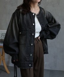 ノーカラー Gジャン」に該当するレディースのデニムジャケット