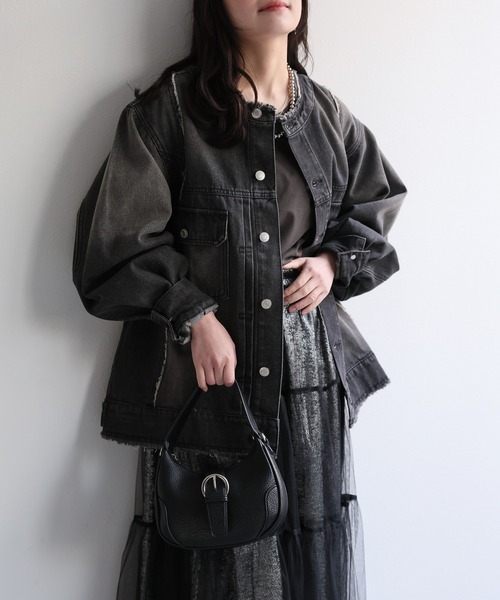 セール】【選べるデザイン】ノーカラーGジャン / ビックデニム