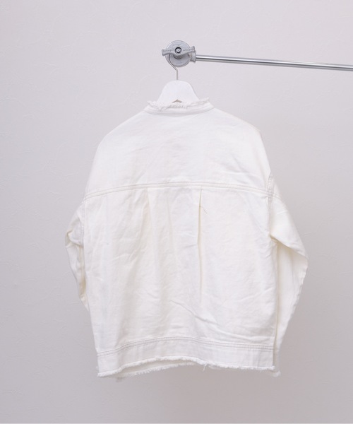 THE GIGI ホワイトデニムノーカラージャケット OUTLET】 在庫一掃 50%OFF【SALE】 The GIGIザ・ジジ リネン