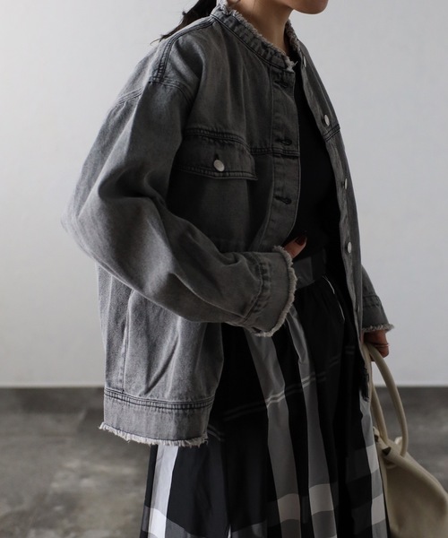 セール】【選べるデザイン】ノーカラーGジャン / ビックデニム