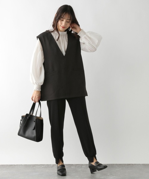 GLOBAL WORK（グローバルワーク）の「深Ｖネックベスト/深Ｖネックベスト（ベスト・レディース・ダークブラウン/オフホワイト/ブラック・FREE）」の12枚目の写真