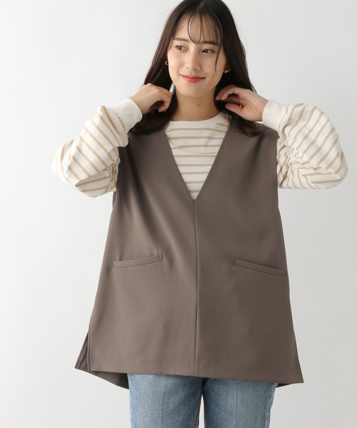 GLOBAL WORK（グローバルワーク）の「深Ｖネックベスト/深Ｖネックベスト（ベスト・レディース・ダークブラウン/オフホワイト/ブラック・FREE）」の20枚目の写真