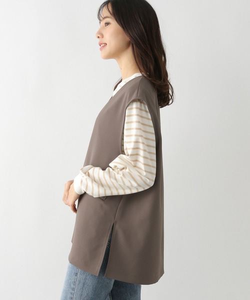 GLOBAL WORK（グローバルワーク）の「深Ｖネックベスト/深Ｖネックベスト（ベスト・レディース・ダークブラウン/オフホワイト/ブラック・FREE）」の21枚目の写真