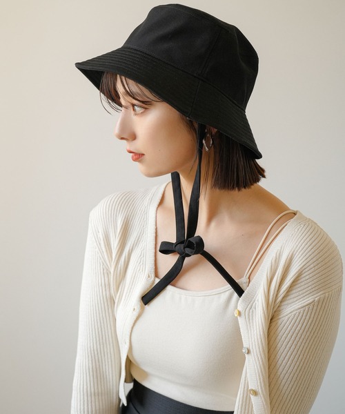 rectangle（レクタングル）の「2WAYリボンバケットハット（ハット・レディース・ブラック/アイボリー・FREE）」の10枚目の写真