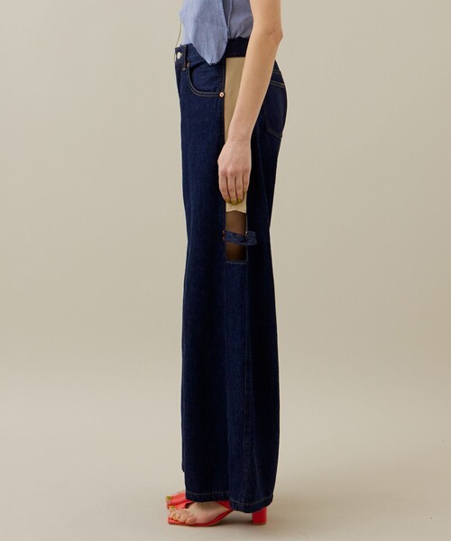 kotohayokozawa（コトハヨコザワ）の「【kotohayokozawa/コトハヨコザワ】パネルドデニムパンツ（デニムパンツ・レディース・ホワイト/インディゴブルー・SMALL/MEDIUM）」の16枚目の写真