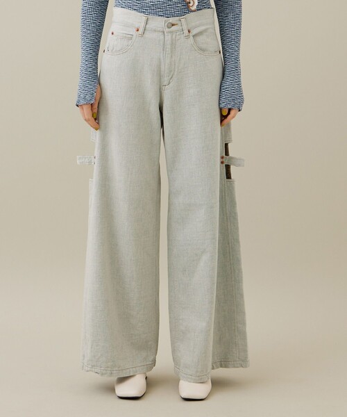 kotohayokozawa（コトハヨコザワ）の「【kotohayokozawa/コトハヨコザワ】パネルドデニムパンツ（デニムパンツ・レディース・ホワイト/インディゴブルー・SMALL/MEDIUM）」の5枚目の写真