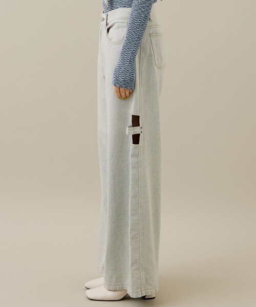 kotohayokozawa（コトハヨコザワ）の「【kotohayokozawa/コトハヨコザワ】パネルドデニムパンツ（デニムパンツ・レディース・ホワイト/インディゴブルー・SMALL/MEDIUM）」の6枚目の写真