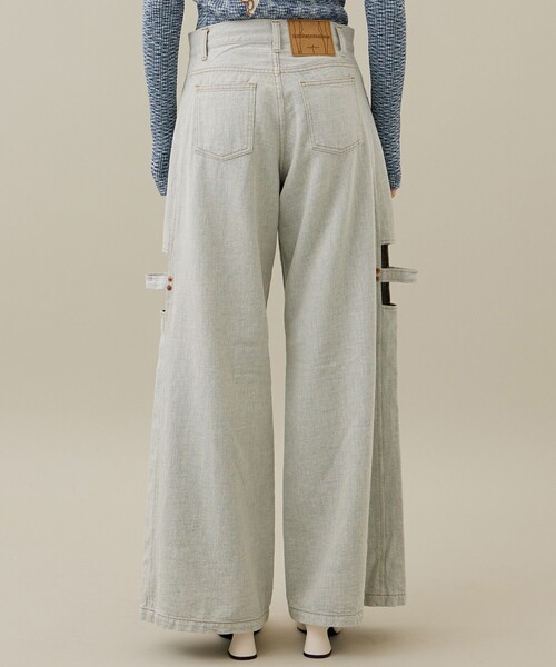 kotohayokozawa（コトハヨコザワ）の「【kotohayokozawa/コトハヨコザワ】パネルドデニムパンツ（デニムパンツ・レディース・ホワイト/インディゴブルー・SMALL/MEDIUM）」の7枚目の写真