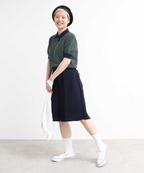 AMBIDEX（アンビデックス）の「ステッチＭＩＸ　JQ　KNIT　POLO（ポロシャツ・レディース・キナリ/ネイビー・FREE）」の5枚目の写真