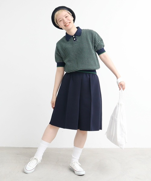 ポロシャツ ポロ 裏起毛ドットJQ レディース mysty woman ポロシャツ ポロ ミニ裏毛ラガーシャツ 327833