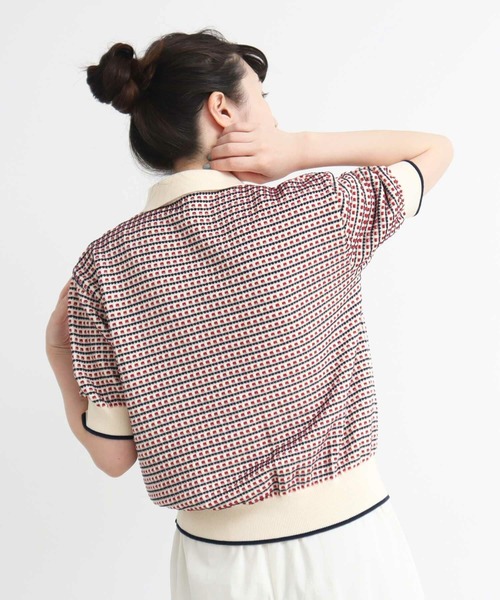 AMBIDEX（アンビデックス）の「ステッチＭＩＸ　JQ　KNIT　POLO（ポロシャツ・レディース・キナリ/ネイビー・FREE）」の11枚目の写真
