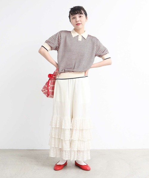 AMBIDEX（アンビデックス）の「ステッチＭＩＸ　JQ　KNIT　POLO（ポロシャツ・レディース・キナリ/ネイビー・FREE）」の13枚目の写真