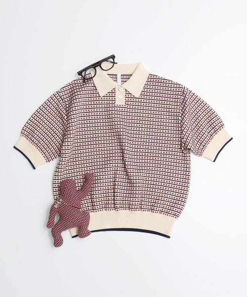 AMBIDEX（アンビデックス）の「ステッチＭＩＸ　JQ　KNIT　POLO（ポロシャツ・レディース・キナリ/ネイビー・FREE）」の17枚目の写真