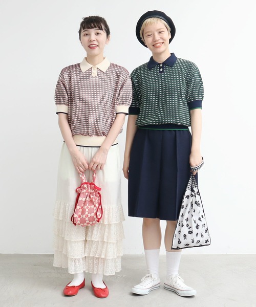 AMBIDEX（アンビデックス）の「ステッチＭＩＸ　JQ　KNIT　POLO（ポロシャツ・レディース・キナリ/ネイビー・FREE）」の20枚目の写真