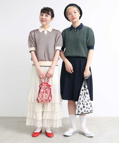 AMBIDEX（アンビデックス）の「ステッチＭＩＸ　JQ　KNIT　POLO（ポロシャツ・レディース・キナリ/ネイビー・FREE）」の21枚目の写真