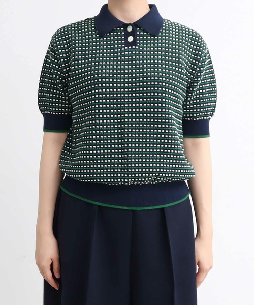 AMBIDEX（アンビデックス）の「ステッチＭＩＸ　JQ　KNIT　POLO（ポロシャツ・レディース・キナリ/ネイビー・FREE）」の22枚目の写真