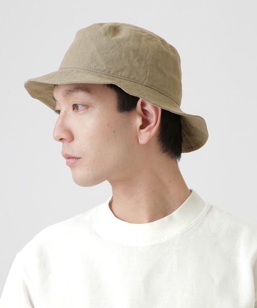 MARGARET HOWELL（マーガレットハウエル）の「LINEN PLAINWEAVE Ⅰ（ハット・メンズ・ブラック/カーキ・FREE）」の2枚目の写真
