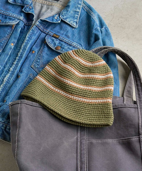 Mighty Shine(マイティシャイン)の「Groovy Knit Hat - Border-【Mighty Shine / マイティシャイン】1233003(ハット・メンズ・ブラック/モスグリーン/ライトグレー・FREE)」の1枚目の写真