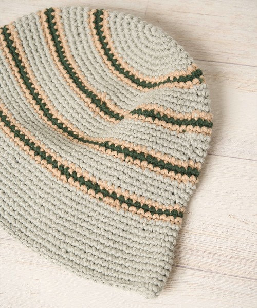Mighty Shine(マイティシャイン)の「Groovy Knit Hat - Border-【Mighty Shine / マイティシャイン】1233003(ハット・メンズ・ブラック/モスグリーン/ライトグレー・FREE)」の5枚目の写真
