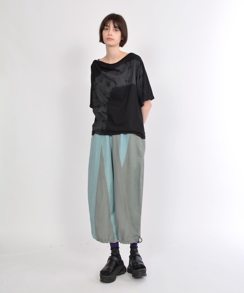 gomme（ゴム）の「エクセルツイル　切替ドローコードパンツ（その他パンツ・レディース・チャコールグレー/ブラック/ライトグリーン・MEDIUM）」の9枚目の写真