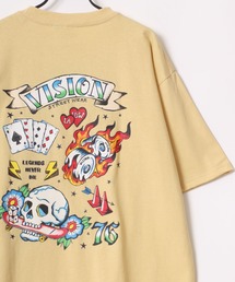 VISION STREET WEAR/ヴィジョンストリートウェア オーバーサイズ バックプリント ロゴ イラスト ワンポイント刺繍 半袖Tシャツ