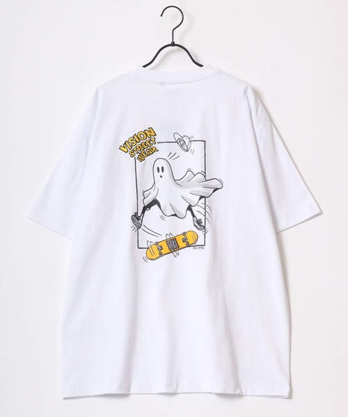 VISION STREET WEAR（ヴィジョンストリートウェア）の「VISION STREET WEAR/ヴィジョンストリートウェア オーバーサイズ バックプリント ロゴ イラスト ワンポイント刺繍 半袖Tシャツ（Tシャツ/カットソー・メンズ・イエロー/ホワイト系その他/ホワイト/ブラック/イエロー系その他/ブラック系その他/チャコール/ホワイト系その他2・M/L/LL）」の9枚目の写真