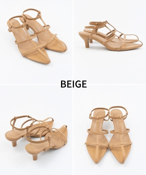 Fabby fabby(ファビィーファビィー)の「ポインテッドストラップピンヒールサンダル(サンダル・レディース・ベージュ/ブラック/グリーン/オフホワイト/イエロー/シルバー・SMALL/MEDIUM/LARGE)」の10枚目の写真