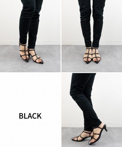 Fabby fabby(ファビィーファビィー)の「ポインテッドストラップピンヒールサンダル(サンダル・レディース・ベージュ/ブラック/グリーン/オフホワイト/イエロー/シルバー・SMALL/MEDIUM/LARGE)」の15枚目の写真