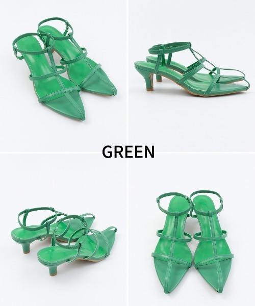 Fabby fabby(ファビィーファビィー)の「ポインテッドストラップピンヒールサンダル(サンダル・レディース・ベージュ/ブラック/グリーン/オフホワイト/イエロー/シルバー・SMALL/MEDIUM/LARGE)」の19枚目の写真