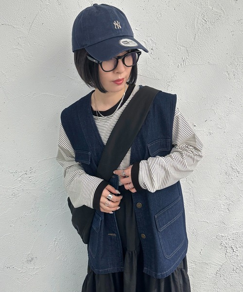 apres jour mignon(アプレジュールミニョン)の「ポケット付きデニムベスト【ZOZOTOWN限定アイテム】(ベスト・レディース・ブルー/ブラック・フリー/X-LARGE)」の9枚目の写真