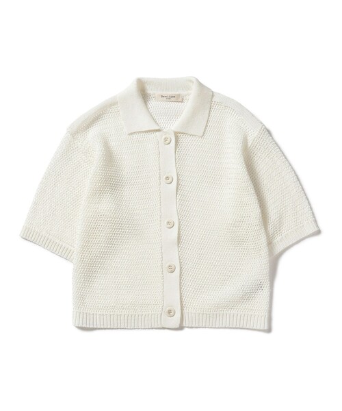 未使用Demi-Luxe BEAMS / 襟付き アイレット 5分袖カーディガン Demi-Luxe BEAMS（デミルクス ビームス）の「Demi-Luxe BEAMS