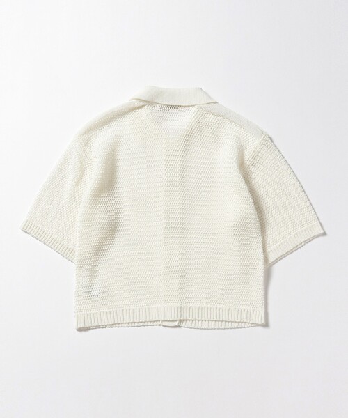 未使用Demi-Luxe BEAMS / 襟付き アイレット 5分袖カーディガン Demi-Luxe BEAMS（デミルクス ビームス）の「Demi-Luxe BEAMS