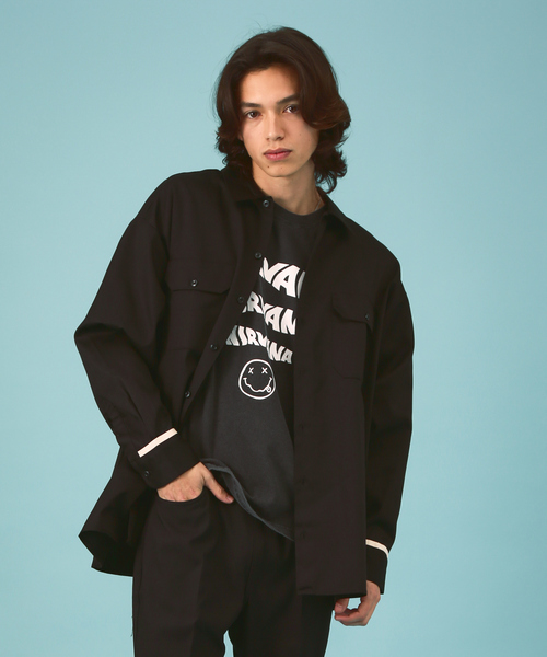 ABAHOUSE(アバハウス)の「【Dickies/ディッキーズ 】オーバーサイズ 無地 ワンポイントロゴ / ロングスリーブ WIDE WORK SHIRT 18454300 T(シャツ/ブラウス・メンズ・ブラック/グリーン系その他/オレンジ/ピンク・M/XL/L/S)」の1枚目の写真
