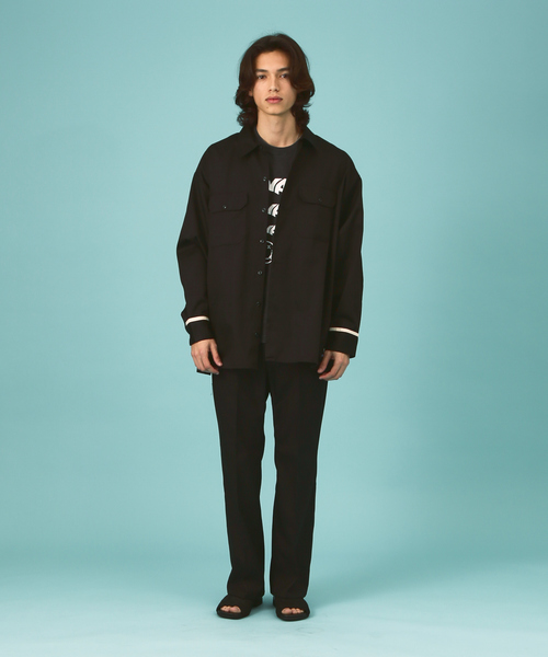 ABAHOUSE(アバハウス)の「【Dickies/ディッキーズ 】オーバーサイズ 無地 ワンポイントロゴ / ロングスリーブ WIDE WORK SHIRT 18454300 T(シャツ/ブラウス・メンズ・ブラック/グリーン系その他/オレンジ/ピンク・M/XL/L/S)」の5枚目の写真