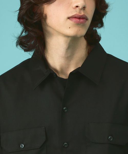 ABAHOUSE(アバハウス)の「【Dickies/ディッキーズ 】オーバーサイズ 無地 ワンポイントロゴ / ロングスリーブ WIDE WORK SHIRT 18454300 T(シャツ/ブラウス・メンズ・ブラック/グリーン系その他/オレンジ/ピンク・M/XL/L/S)」の9枚目の写真