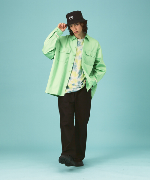 ABAHOUSE(アバハウス)の「【Dickies/ディッキーズ 】オーバーサイズ 無地 ワンポイントロゴ / ロングスリーブ WIDE WORK SHIRT 18454300 T(シャツ/ブラウス・メンズ・ブラック/グリーン系その他/オレンジ/ピンク・M/XL/L/S)」の17枚目の写真