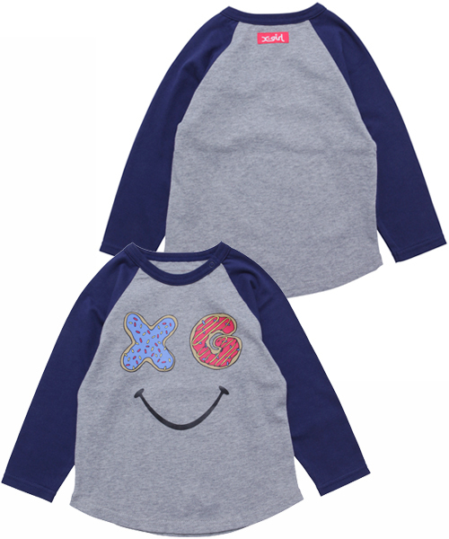 X-girl Stages（エックスガールステージス）の「B/B TEE SMILEY DOUGHNUT(12M～3T)（Tシャツ/カットソー・キッズ・ホワイト/マルチ/アッシュ・12M/3T/2T）」の2枚目の写真