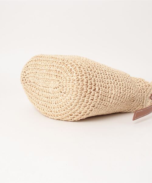 florist（フローリスト）の「【2WAY/軽量】かご編みメッシュ×ポイントレザーのバケツショルダーバッグ/トートバッグ（かごバッグ・レディース・ブラウン/ベージュ・FREE）」の19枚目の写真