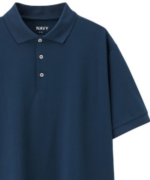 NAVY(ネイビー)の「ドライカノコポロシャツ(ポロシャツ・メンズ・ブルー/ライトカーキ/オレンジ/グレー/ネイビー/ホワイト/ブラック/ベージュ・M/L/XL)」の6枚目の写真