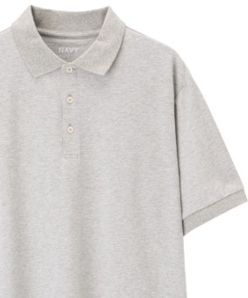 NAVY(ネイビー)の「ドライカノコポロシャツ(ポロシャツ・メンズ・ブルー/ライトカーキ/オレンジ/グレー/ネイビー/ホワイト/ブラック/ベージュ・M/L/XL)」の3枚目の写真