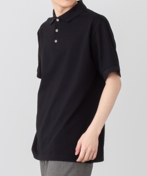 NAVY(ネイビー)の「ドライカノコポロシャツ(ポロシャツ・メンズ・ブルー/ライトカーキ/オレンジ/グレー/ネイビー/ホワイト/ブラック/ベージュ・M/L/XL)」の14枚目の写真