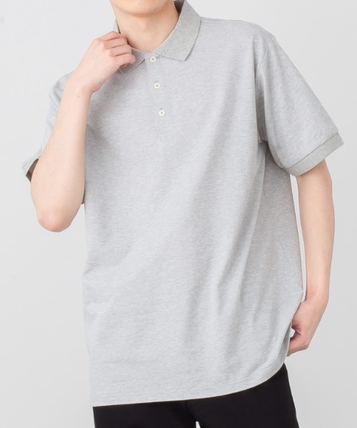 NAVY(ネイビー)の「ドライカノコポロシャツ(ポロシャツ・メンズ・ブルー/ライトカーキ/オレンジ/グレー/ネイビー/ホワイト/ブラック/ベージュ・M/L/XL)」の16枚目の写真