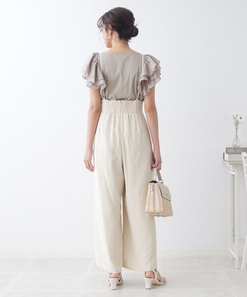 couture brooch(クチュールブローチ)の「◆【新色追加!シンプルインナーでもオシャレ見え。】キャミロンパース(サロペット/オーバーオール・レディース・アイボリー/ブラック/ライトベージュ・38/42/40)」の13枚目の写真