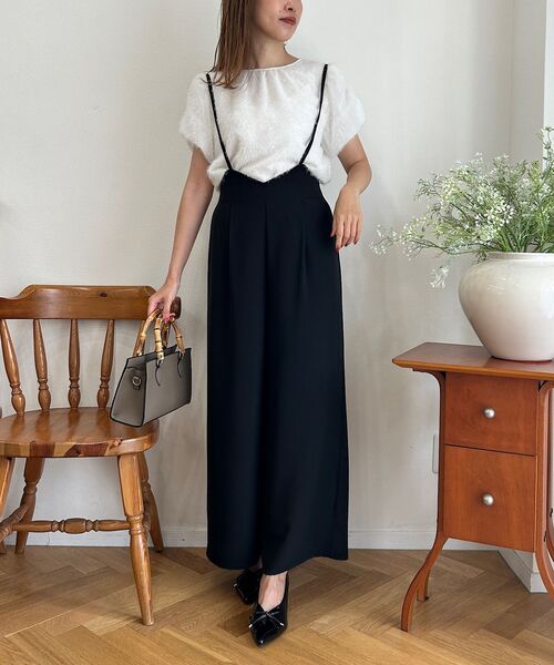 couture brooch(クチュールブローチ)の「◆【新色追加!シンプルインナーでもオシャレ見え。】キャミロンパース(サロペット/オーバーオール・レディース・アイボリー/ブラック/ライトベージュ・38/42/40)」の18枚目の写真