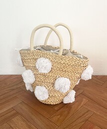 DEICY | ﾎﾟﾝﾎﾟﾝ付ﾒｲｽﾞｶｺﾞﾊﾞｯｸﾞ(かごバッグ)