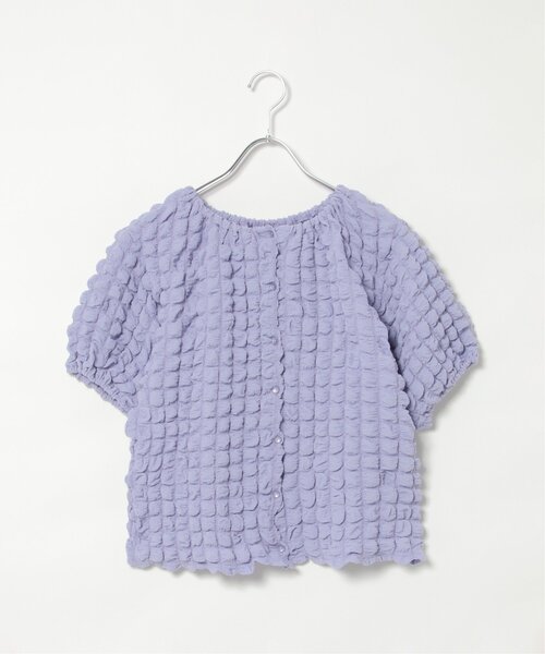 VENCEEXCHANGE（ヴァンスエクスチェンジ）の「ポコポコボリューム半袖カーディガン/ポップコーンカーディガン（Tシャツ/カットソー・レディース・イエロー/オフホワイト/ブラック/パープル・M）」の11枚目の写真