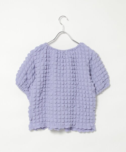 VENCEEXCHANGE（ヴァンスエクスチェンジ）の「ポコポコボリューム半袖カーディガン/ポップコーンカーディガン（Tシャツ/カットソー・レディース・イエロー/オフホワイト/ブラック/パープル・M）」の22枚目の写真